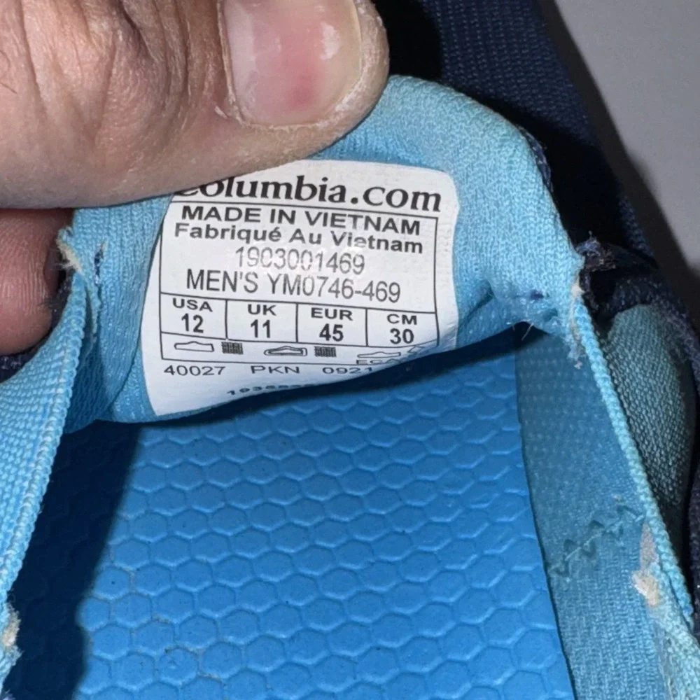 Men's Size 12 Columbia PFG Performance Fishing Gear Slide-On Shoes Blue Sneaker